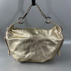 FURLA Metallic Gold LEATHER Hobo Bag